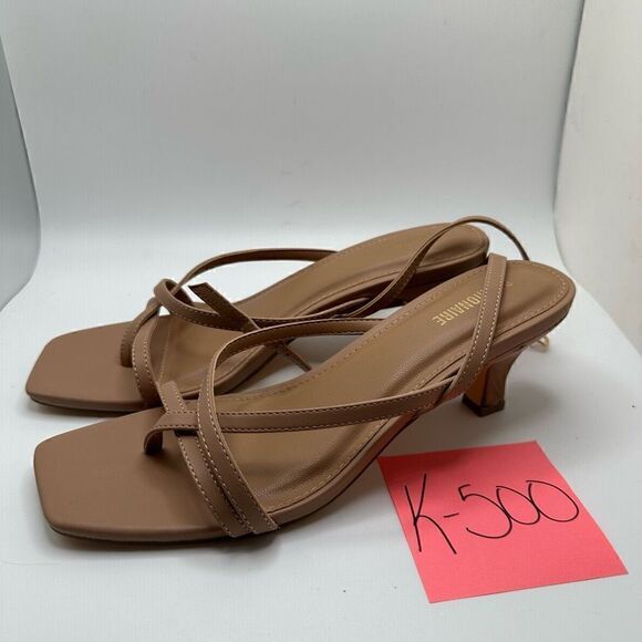 CUSHIONAIRE Women's heel sandal +Memory Foam 8 NUDE - Picture 3 of 7